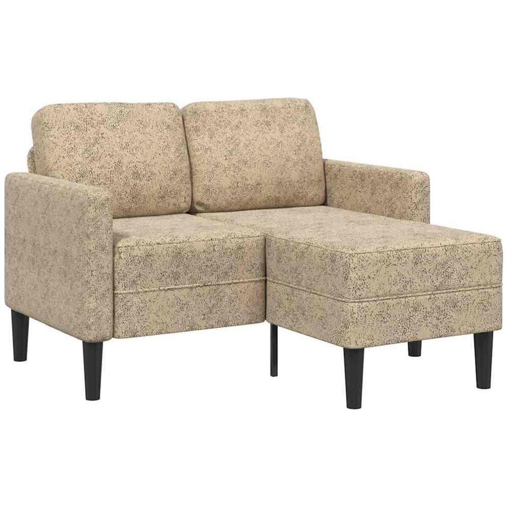 Divano 2 Posti con Chaise a L Grigio Chiaro 125 cm Similpelle - Foto 1