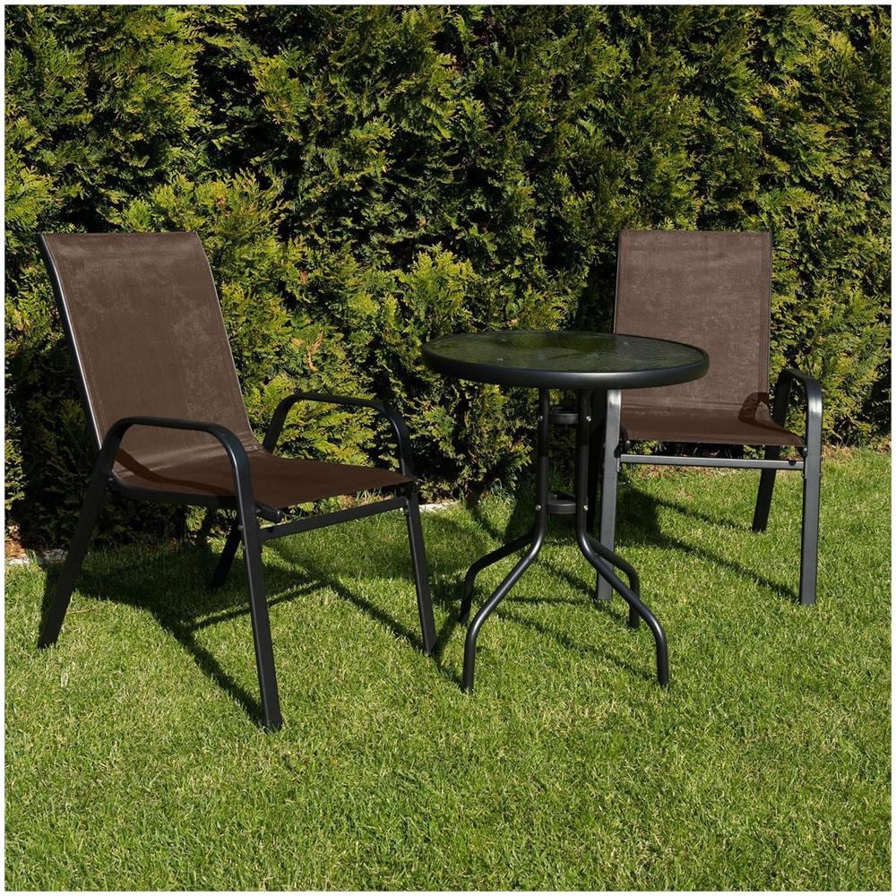 Set da giardino ISLAND con 4 sedie SOFIA marroni da 60 cm - Foto 10