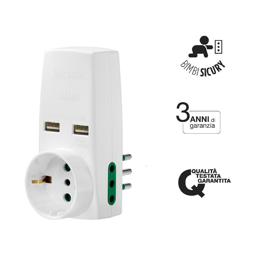 Adattatore Usb High Power S11, Shuko, 1500w Max - Foto 1