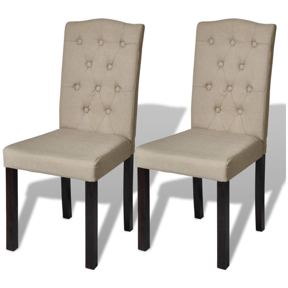 Sedie da Pranzo 2 pz Cammello in Tessuto - Foto 1