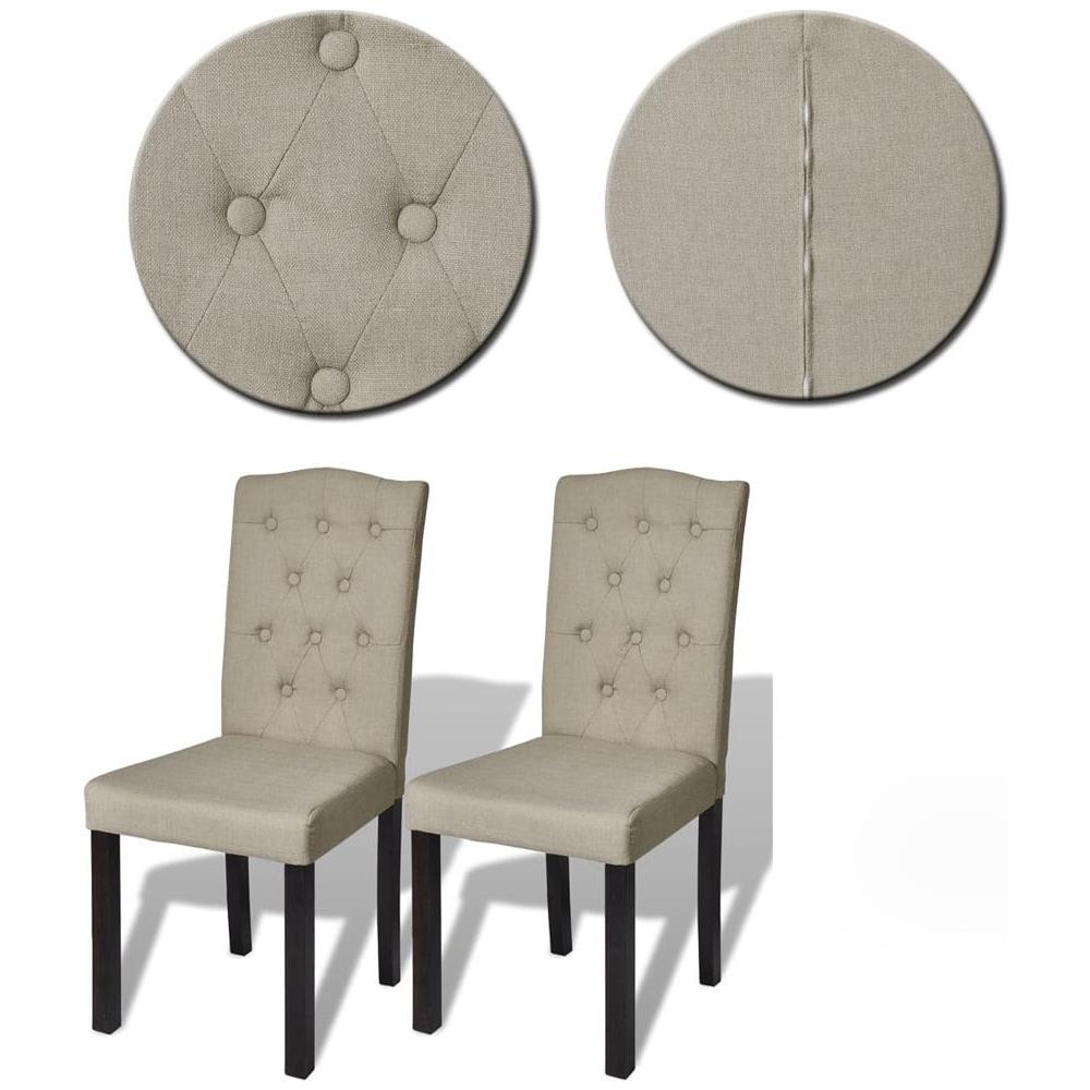 Sedie da Pranzo 2 pz Cammello in Tessuto - Foto 7