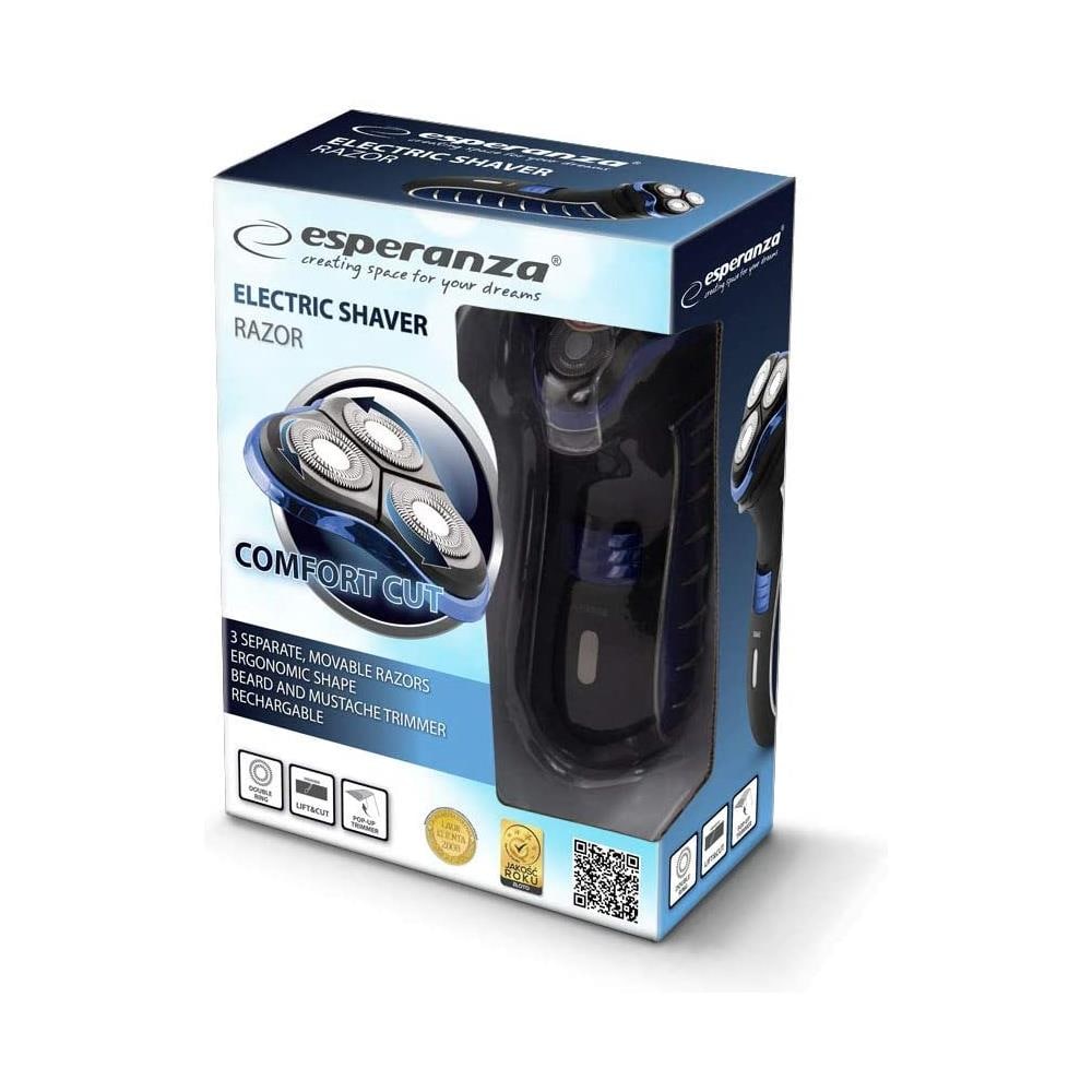 EBG002B Razor Rasoio Elettrico Ricaricabile Colore Nero / Blu  - Foto 3