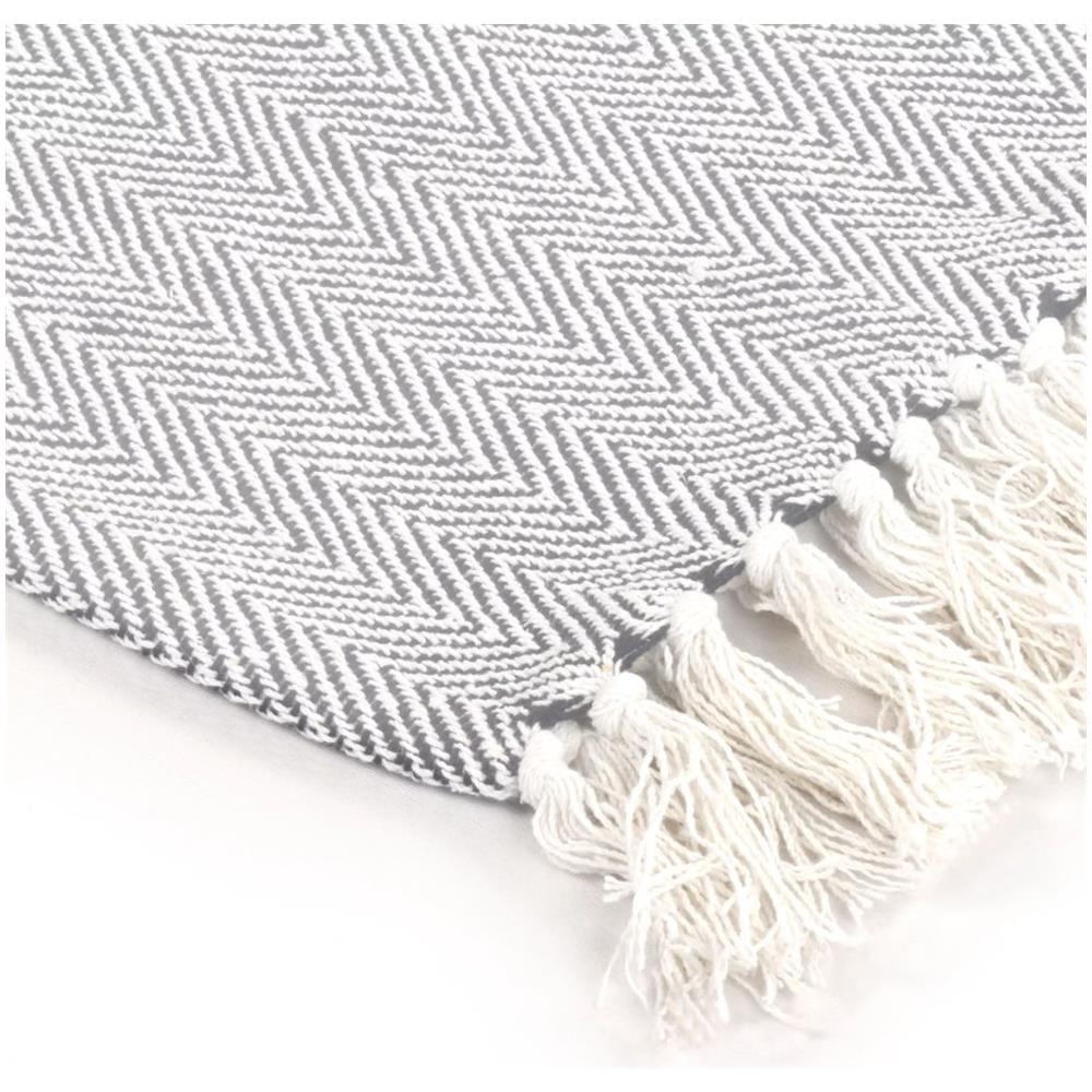 Copriletto in Cotone a Spina di Pesce 125x150 cm Grigio - Foto 6