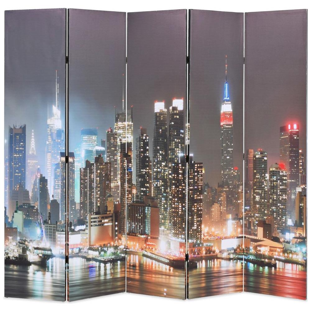 Paravento Pieghevole 200x170 cm Stampa New York di Notte - Foto 1