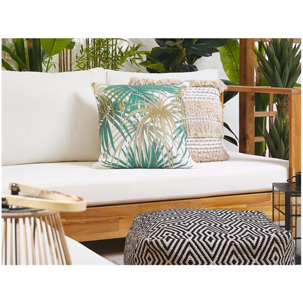 Set Di 2 Cuscini Da Esterno Motivo Foglia Di Palma 45 X 45 Cm Multicolore Gaiana - Foto 2