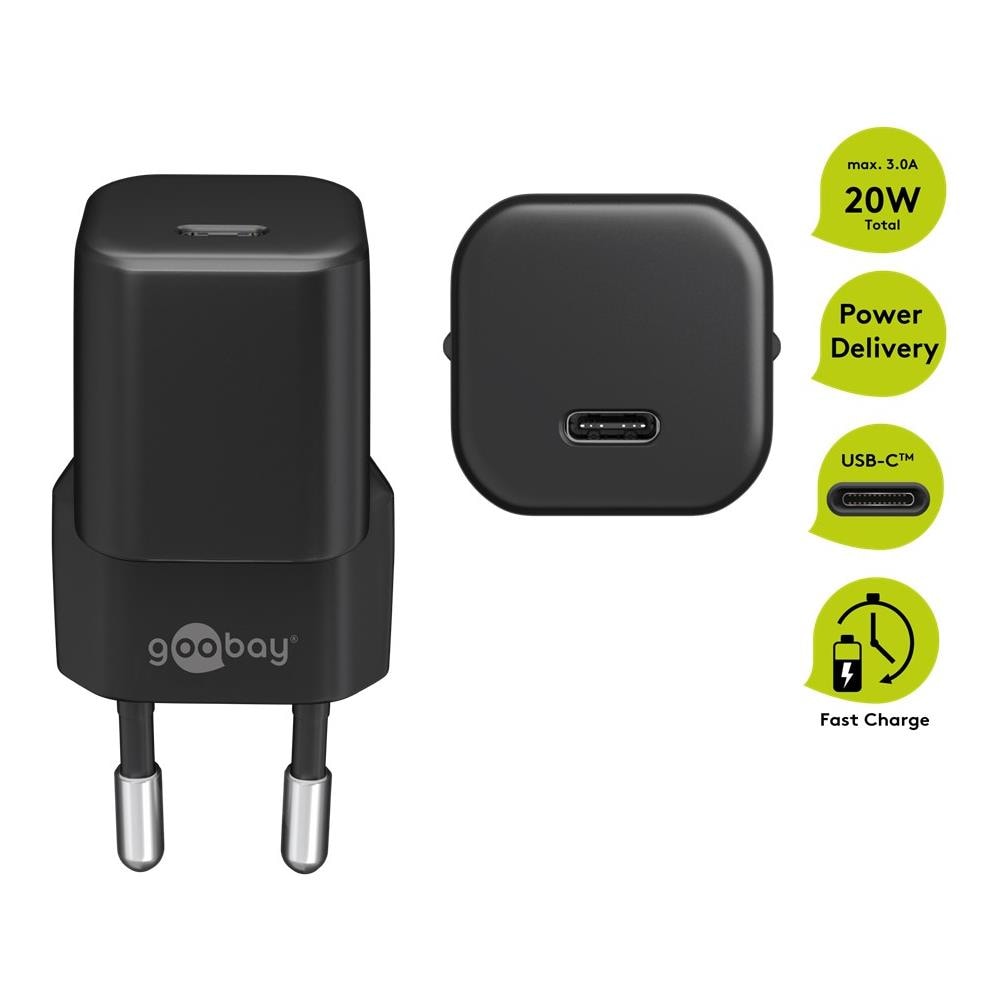 Caricatore Usb-c Pd Power Delivery Fast Charger 20w Nero - Foto 2