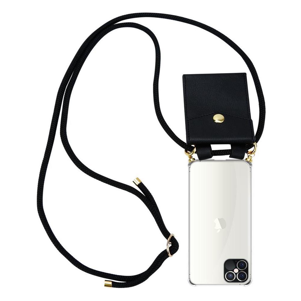 Catena Di Telefoni Cellulari Compatibile Con Apple Iphone 12 Pro Max (6,7"" Zoll) In Nero - Coperchio Protettivo In Silicone Con Anelli D'oro, Cinturino In Corda E Custodia Staccabile - Foto 1