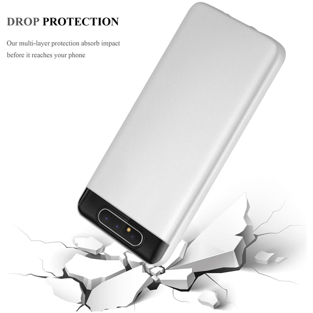 Custodia Compatibile Con Samsung Galaxy A80 / A90 4g In Argento Metallico - Coperchio Protettivo In Silicone Tpu Flessibile - Foto 7