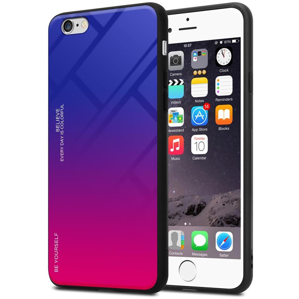 Cadorabo Custodia Compatibile Con Apple Iphone 6 / 6s In Viola - Rosso - Coperchio Protettivo Bicolore In Vetro Temperato E Silicone Tpu - Foto 1