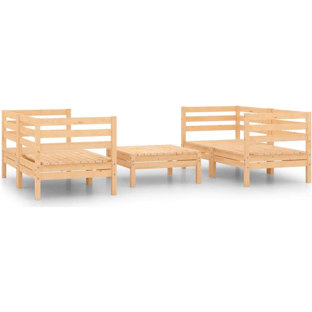 Set Divani Da Giardino 5 Pz In Legno Massello Di Pino - Foto 2