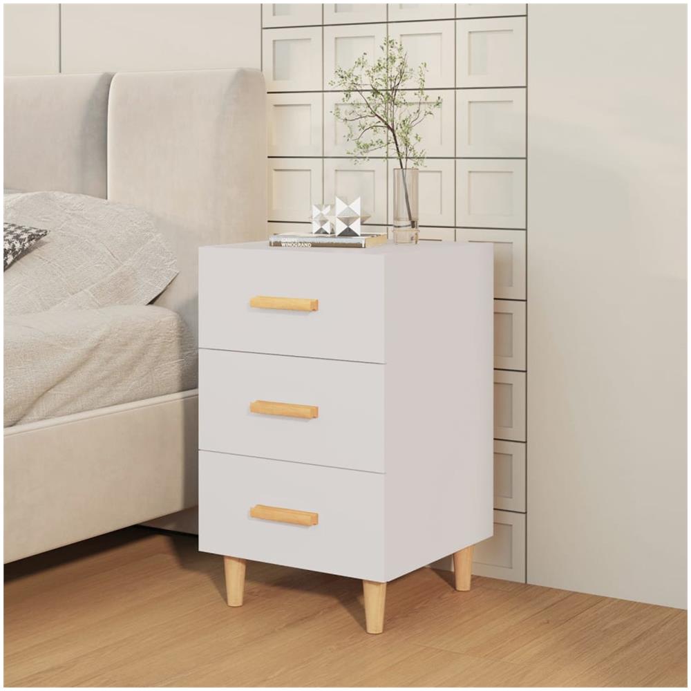 Comodino Bianco 40x40x66 Cm In Legno Multistrato - Foto 2