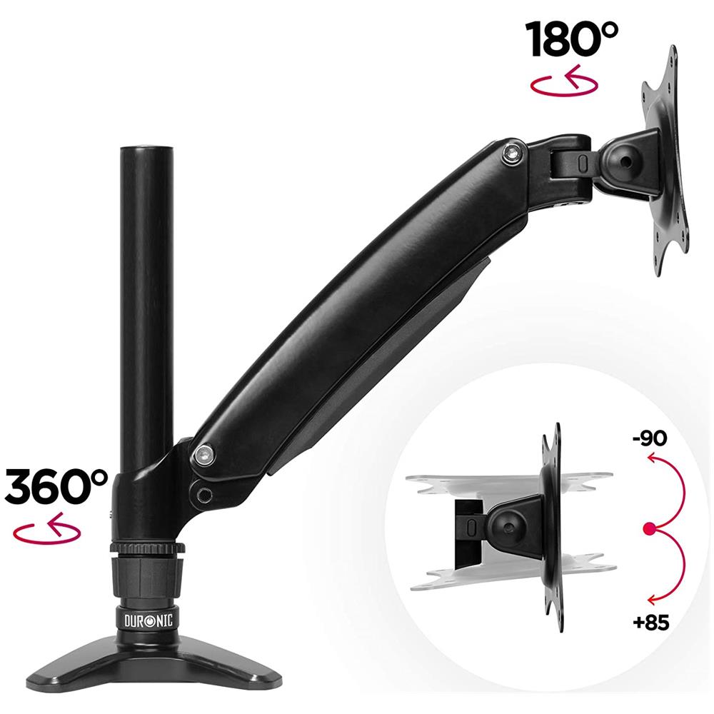 Dm551x1 Supporto Da Scrivania Monitor 15” - 27” Staffa Supporto Monitor / Schermo Con Regolazione A Molla Morsetto Tavolo Vesa Max 100 X 100mm Struttura In Aluminio Portata 8kg - Foto 6