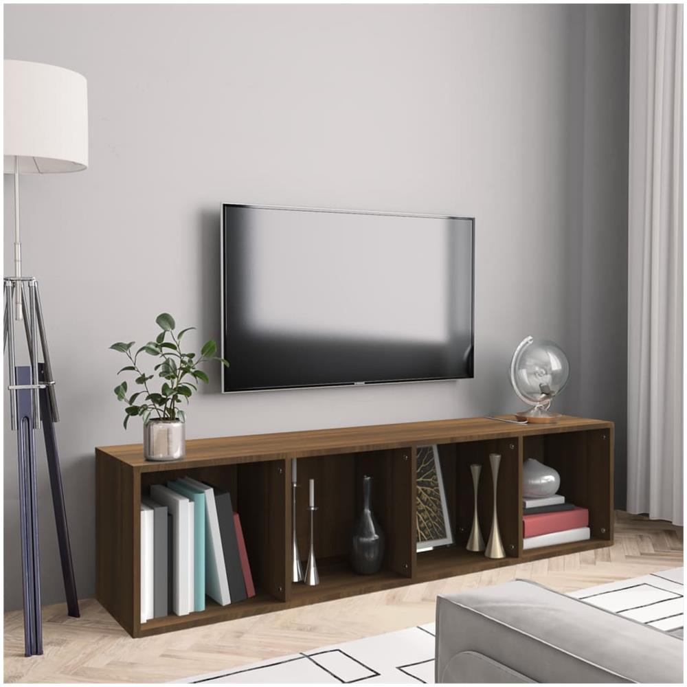 Libreria /mobile Tv Rovere Marrone 143x30x36cm Legno Multistrato - Foto 1