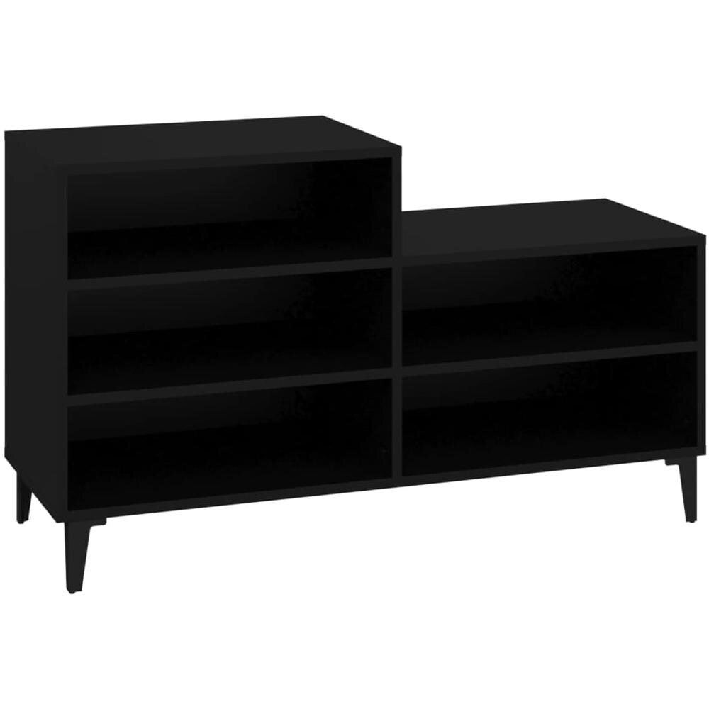 Scarpiera Nera 102x36x60 Cm In Legno Multistrato - Foto 1