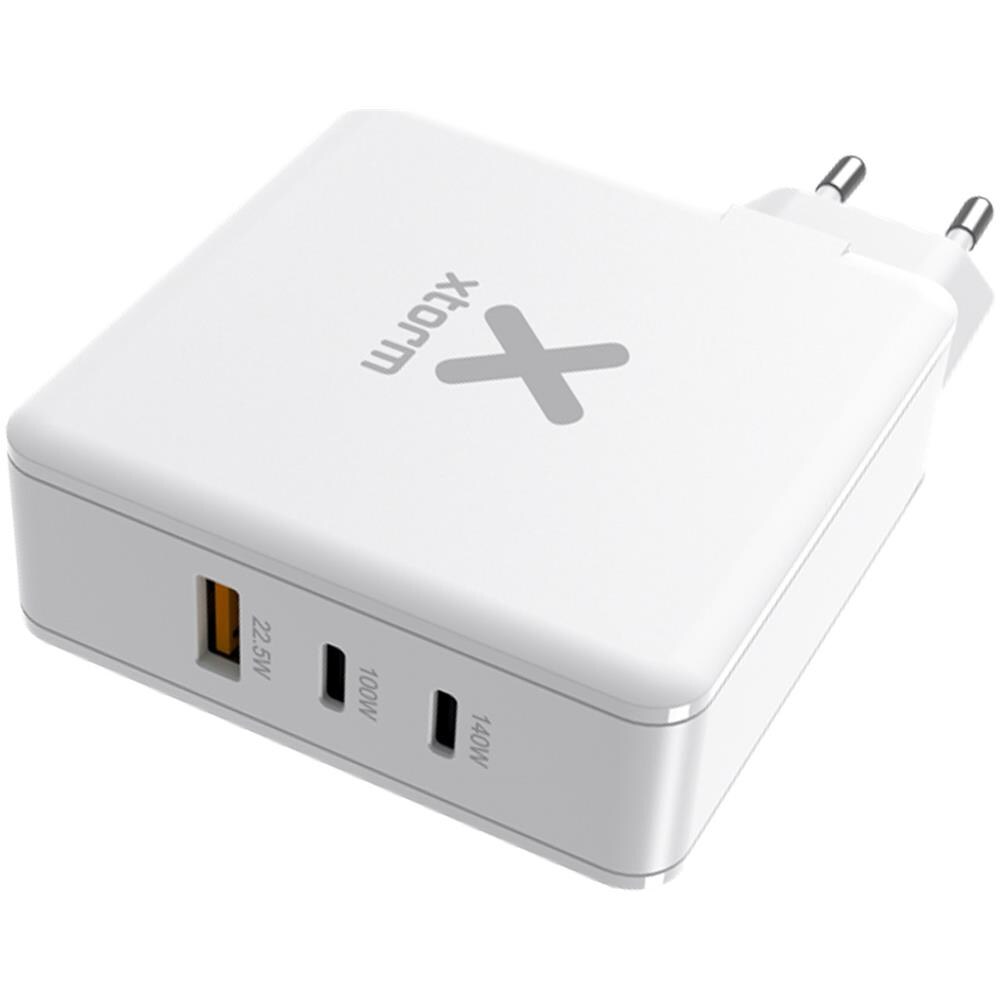 Caricatore Da Parete 140w Tecnologia Gan 2 Usb-c + Usb Volt Bianco - Foto 1
