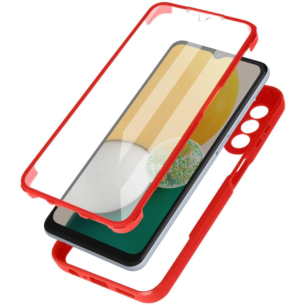 Cover Samsung Galaxy A13 5g / A04s Retro Plexiglass Fronte Polimero Bordo Rosso - Foto 1