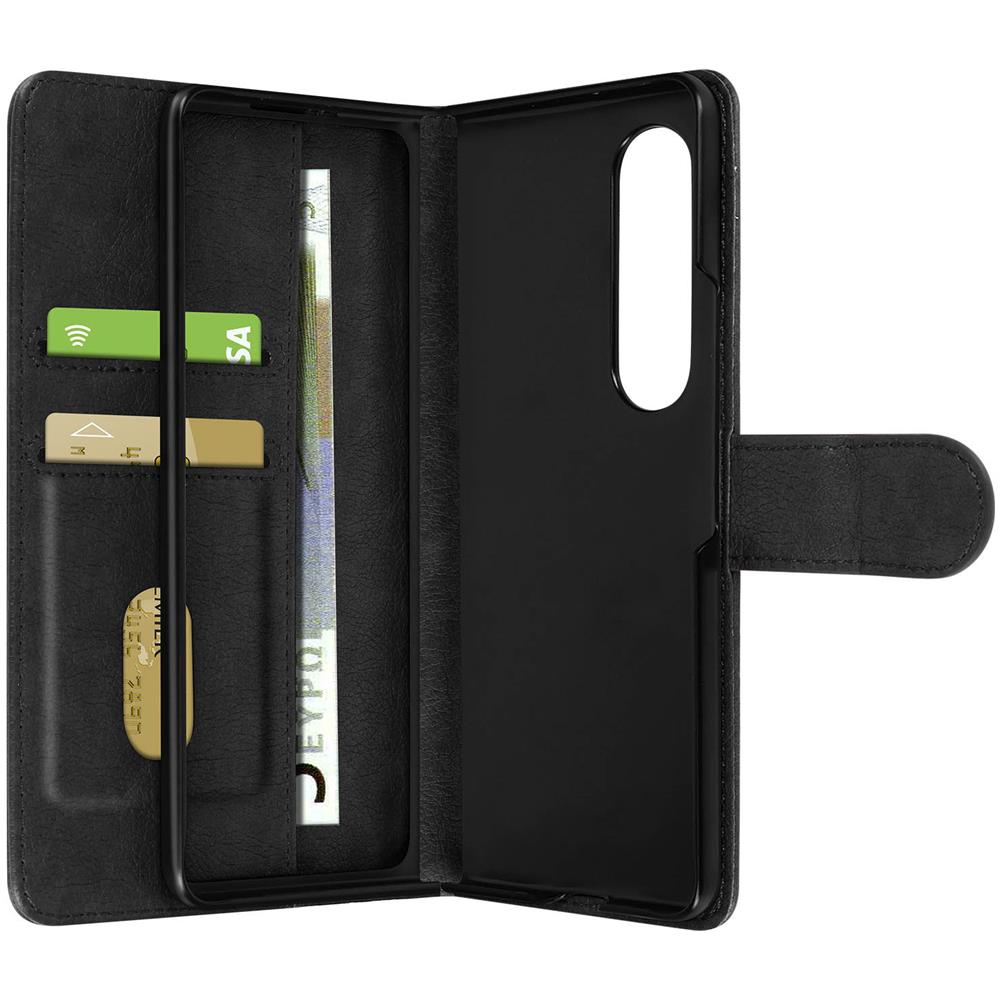 Cover Per Samsung Z Fold3, Portacarte E Chiusura Linguetta Magnetica Nera - Foto 1