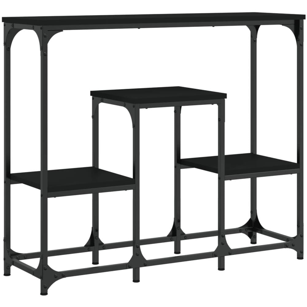 Tavolino Consolle Nero 89,5x28x76 Cm In Legno Multistrato - Foto 2