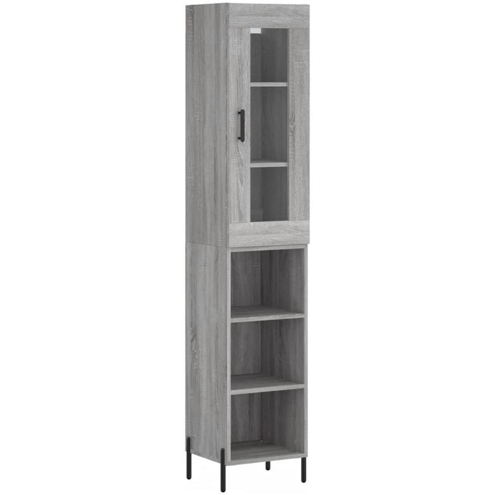 Credenza Grigio Sonoma 34,5x34x180 Cm In Legno Multistrato - Foto 2