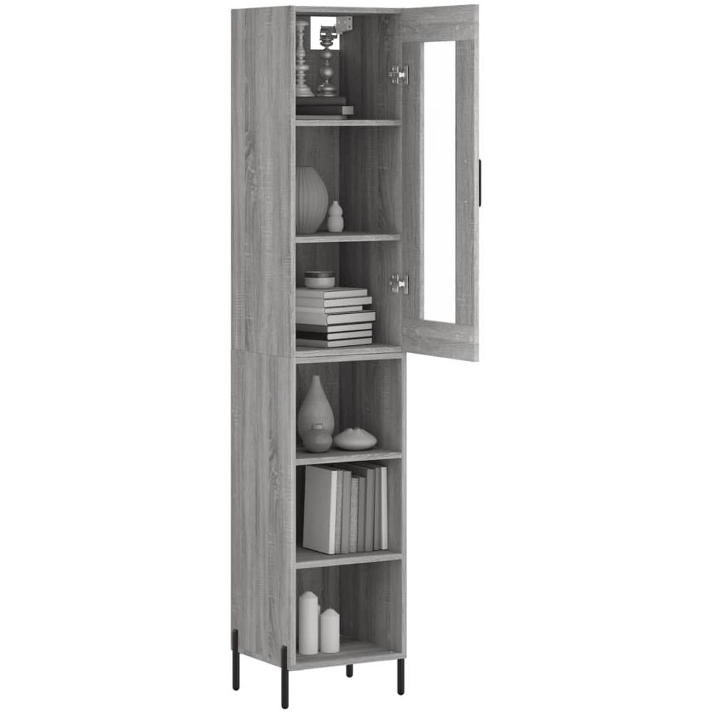 Credenza Grigio Sonoma 34,5x34x180 Cm In Legno Multistrato - Foto 3