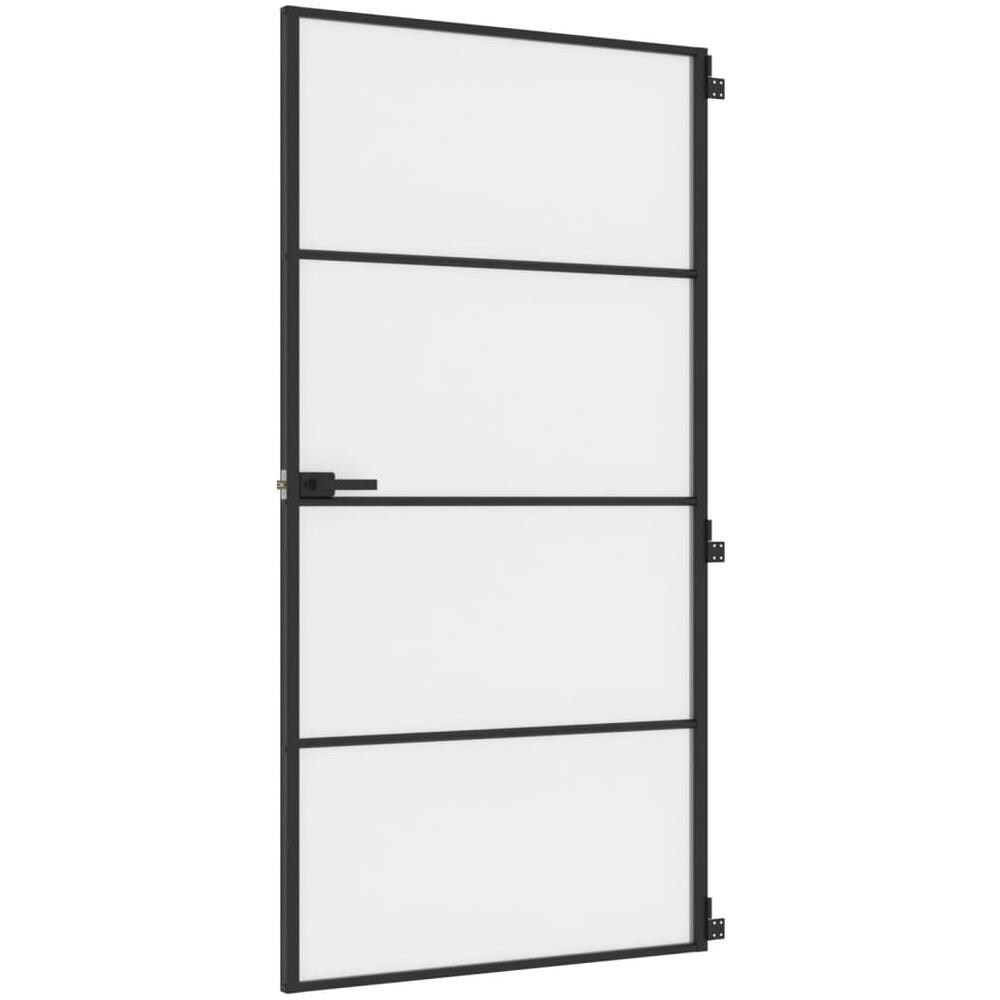 Porta Interni Sottile Nera 102,5x201,5vetro Temperato Alluminio - Foto 2