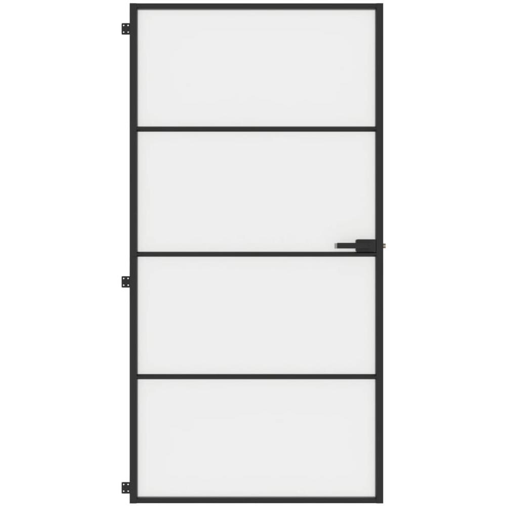 Porta Interni Sottile Nera 102,5x201,5vetro Temperato Alluminio - Foto 3