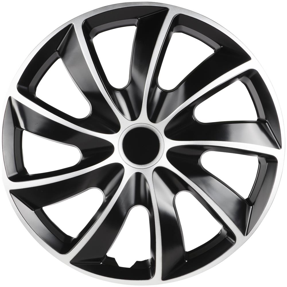 Copricerchi Aero Bicolor 14"", 4 Pezzo Nero /argento - Foto 1