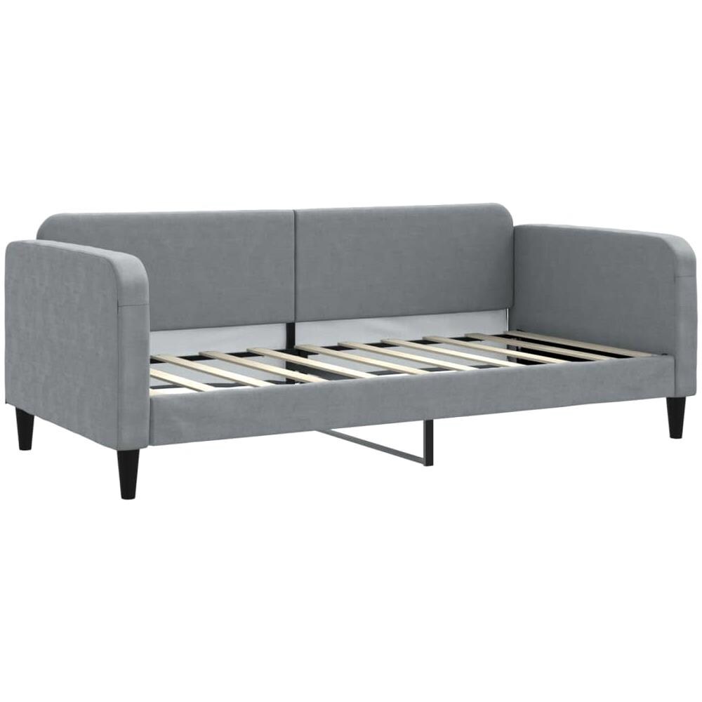 Letto Da Giorno Grigio Chiaro 90x190 Cm In Tessuto - Foto 1