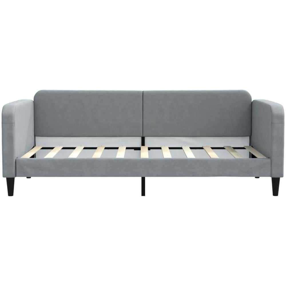 Letto Da Giorno Grigio Chiaro 90x190 Cm In Tessuto - Foto 2
