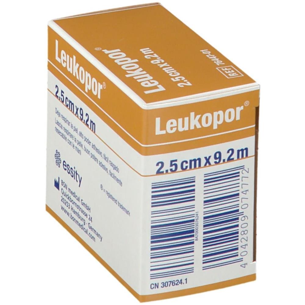 Cerotto in Rocchetto Leukopor Ipoallergenico Tessuto Non Tessuto Bianco 2,5X920 cm con Dispenser - Foto 2