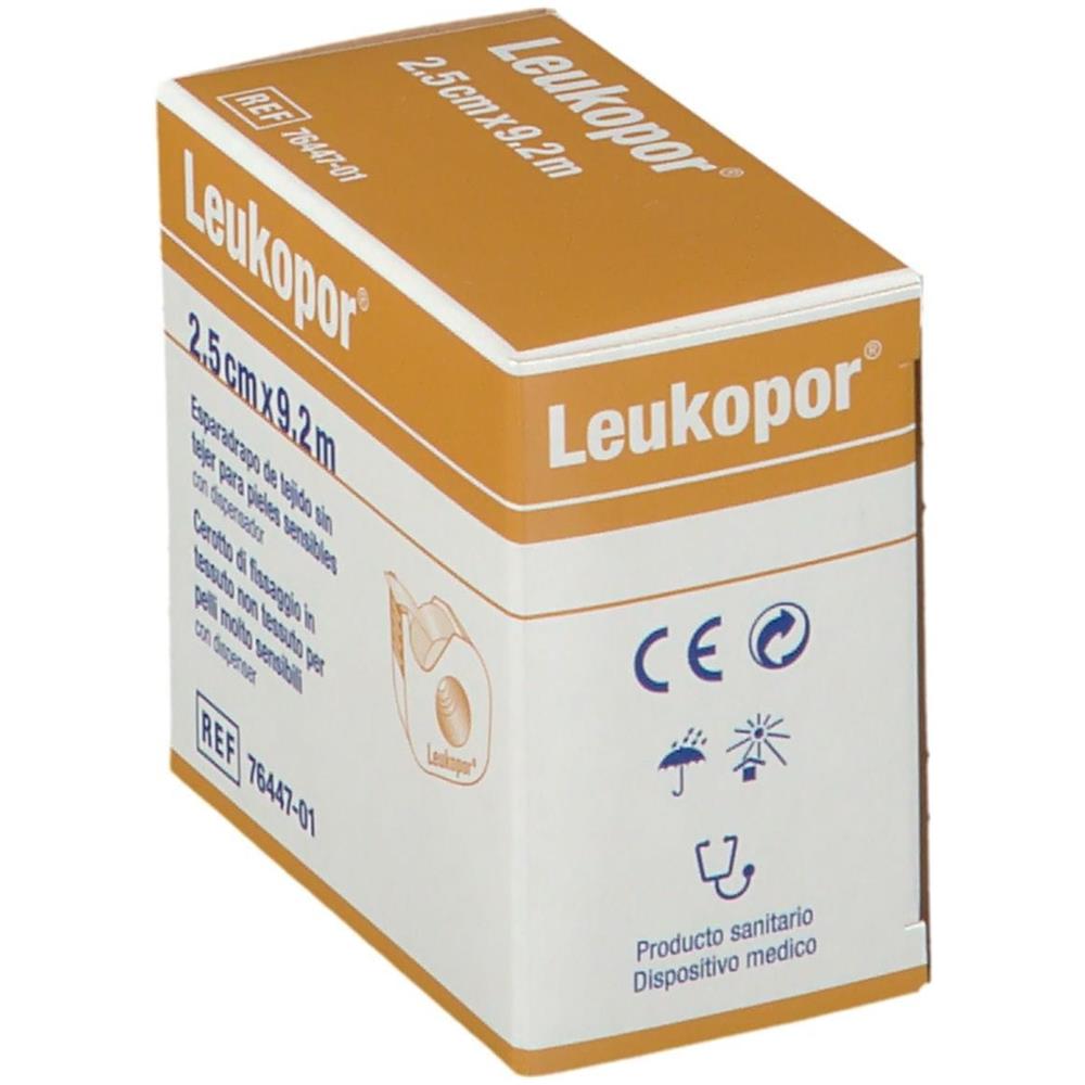 Cerotto in Rocchetto Leukopor Ipoallergenico Tessuto Non Tessuto Bianco 2,5X920 cm con Dispenser - Foto 5