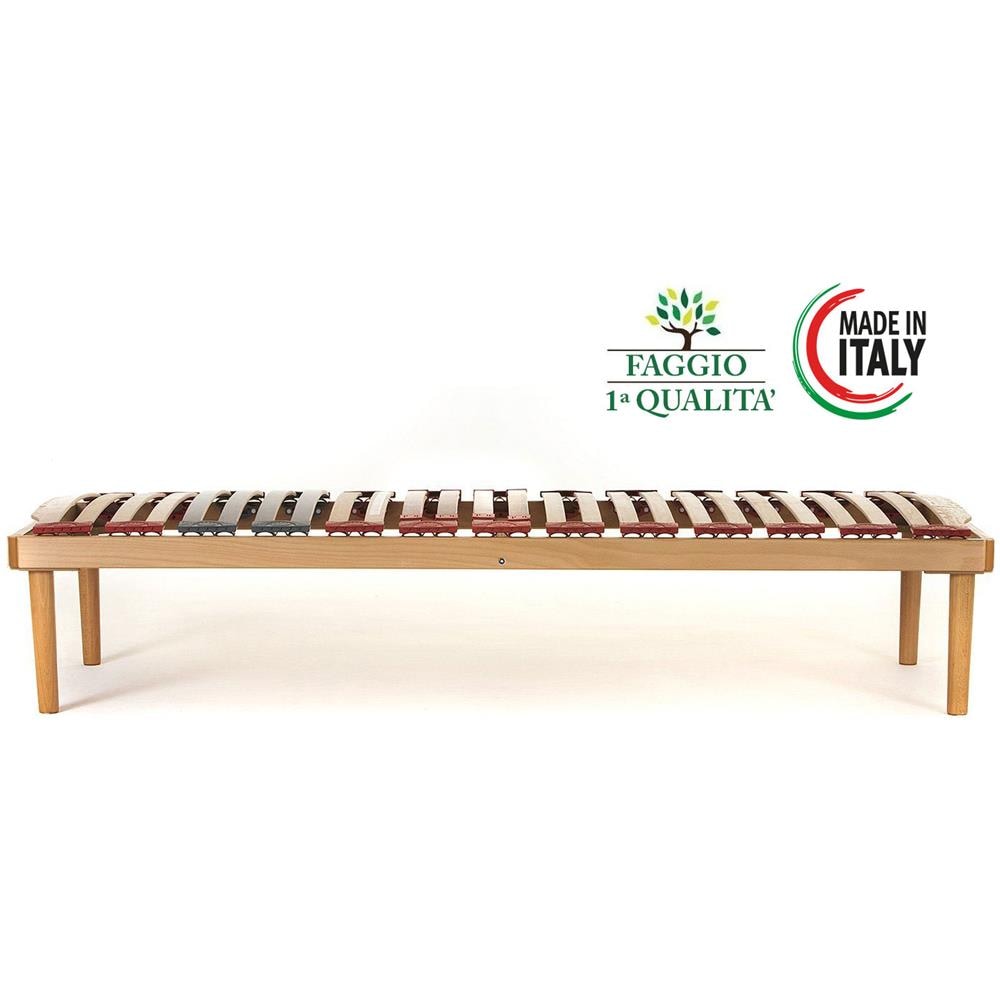 Rete Singola Modello Dynamic Misura 80x190 In Legno Di Faggio Con Doghe Ammortizzate E Basculanti E Regolatori Di Rigidità Zona Lombare - Foto 5
