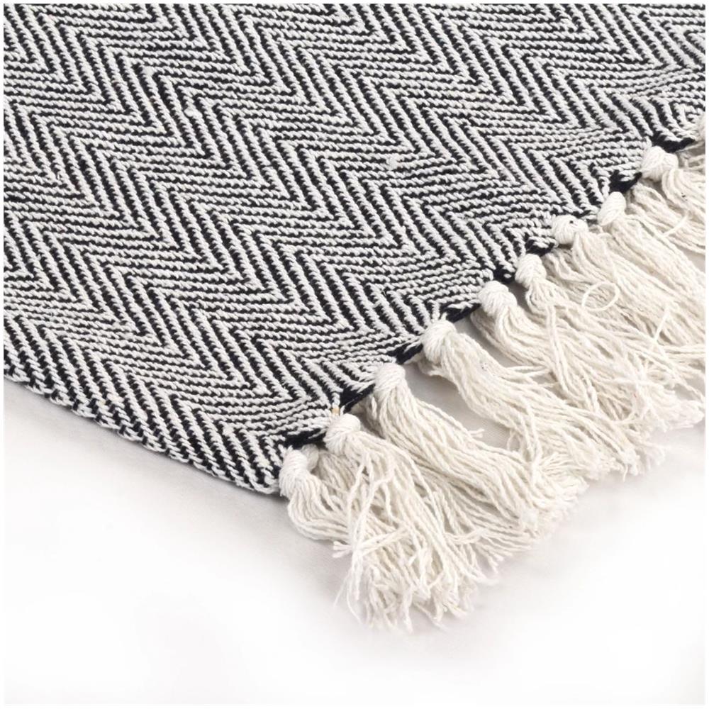 Copriletto in Cotone a Spina di Pesce 220x250 cm Blu Marino - Foto 6