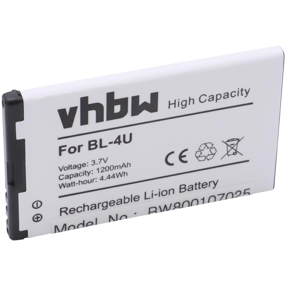 Batteria Vhbw Li-ion 1200mah (3.7) Per Blu Ez2go, Myphone 1080, 9010, 9015tv Sostituisce Bl-4u, N4u85t, Ecc. - Foto 1