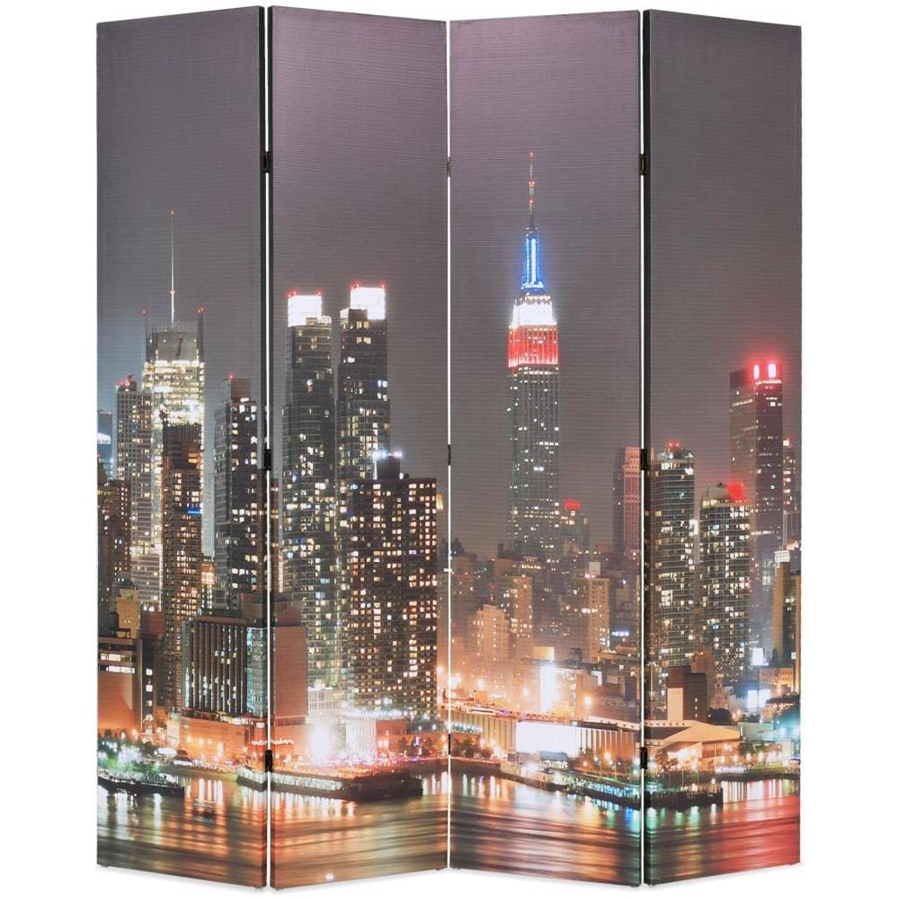 Paravento Pieghevole 160x170 cm Stampa New York di Notte - Foto 1