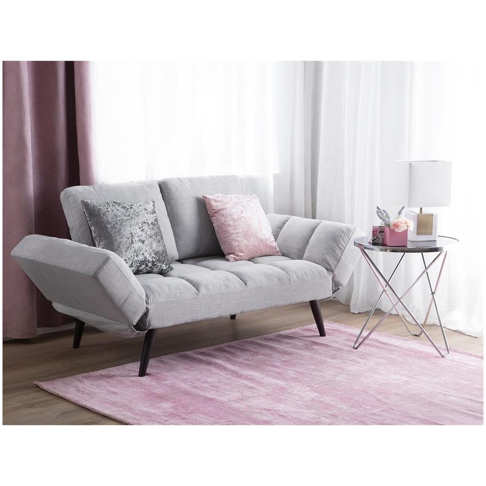Divano Letto Con Rivestimento Grigio Chiaro Brekke - Foto 2