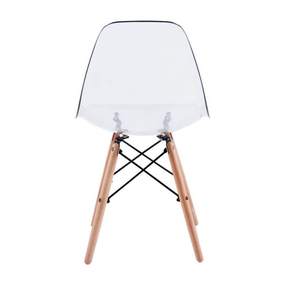 Juliette - Sedia Stile Nordico Trasparente Con Gambe In Legno - Foto 2