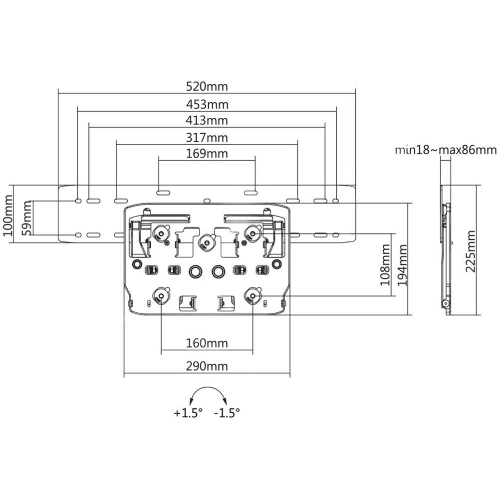 Supporto Da Parete Qled Tv Micro-gap Per Samsung Q7 / Q8 / Q9 / Q7fn / Q9fn Da 75 ""a 50 Kg - Foto 2