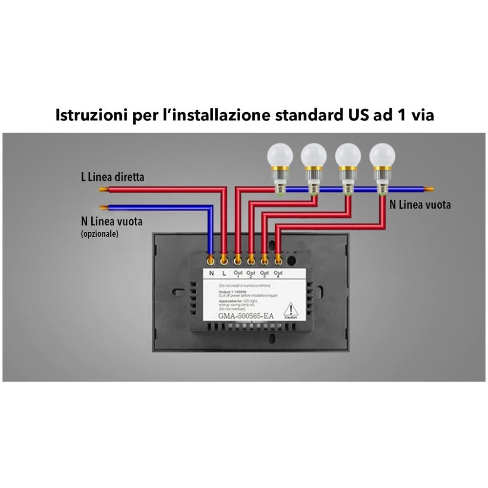 Interruttore Smart Home A 4 Posizioni Touch Wifi Bianco Lkm-smswt04w Cristallo Temperato Controllo A Led Compatibile Con Amazon Echo E Google Home - Foto 2