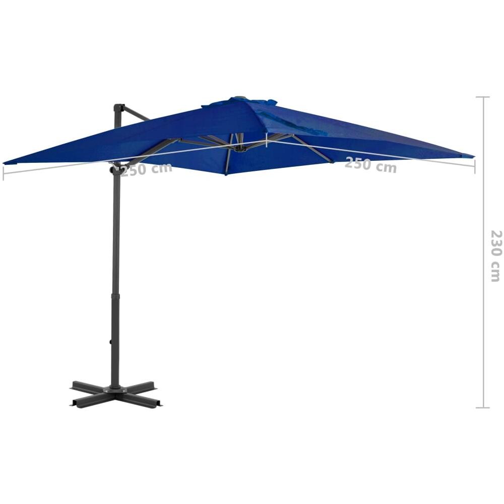 Ombrellone A Sbalzo Con Palo In Alluminio Azzurro 250x250 Cm - Foto 6