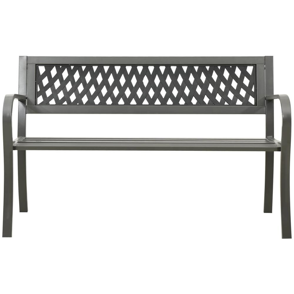 Panchina da Giardino 125 cm in Acciaio Grigia - Foto 2