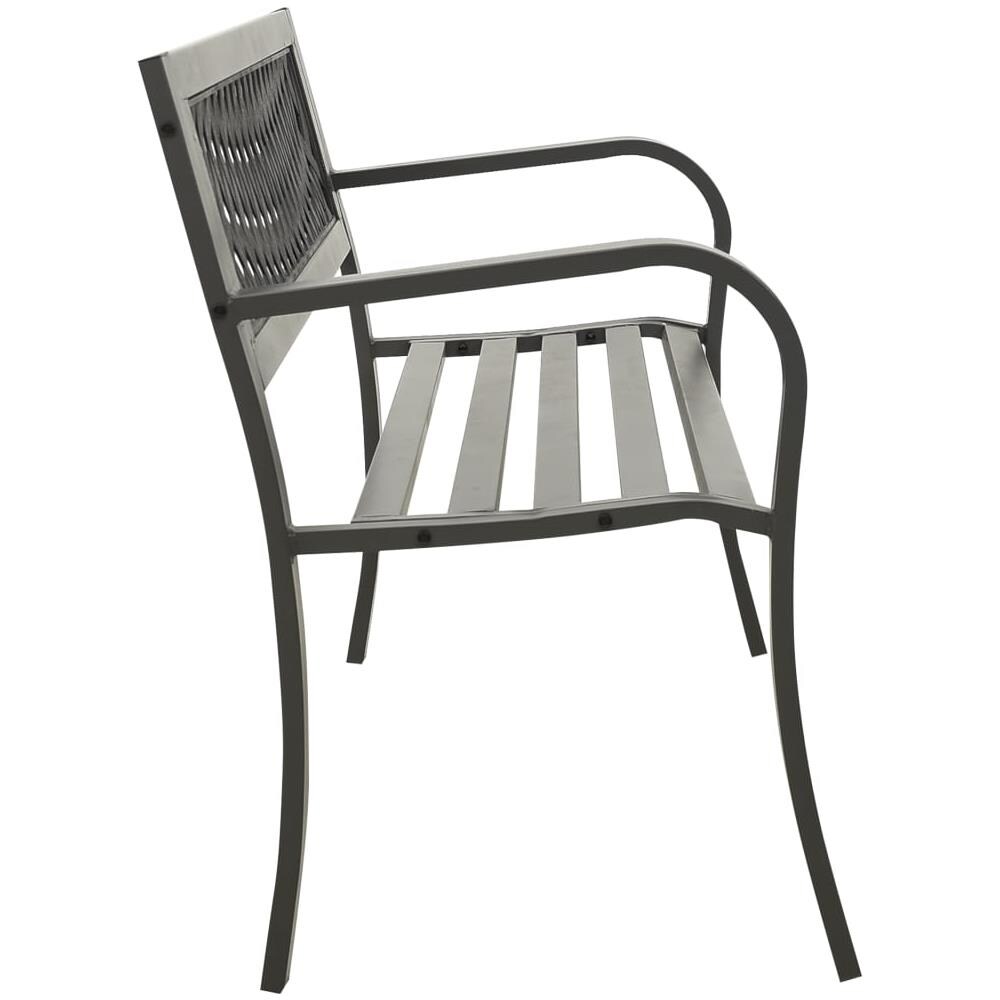 Panchina da Giardino 125 cm in Acciaio Grigia - Foto 3