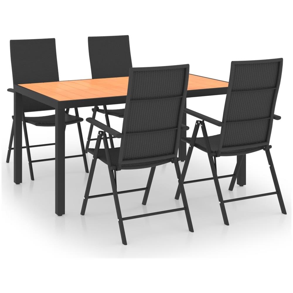 Set Da Pranzo Da Giardino 5 Pz Nero E Marrone - Foto 1