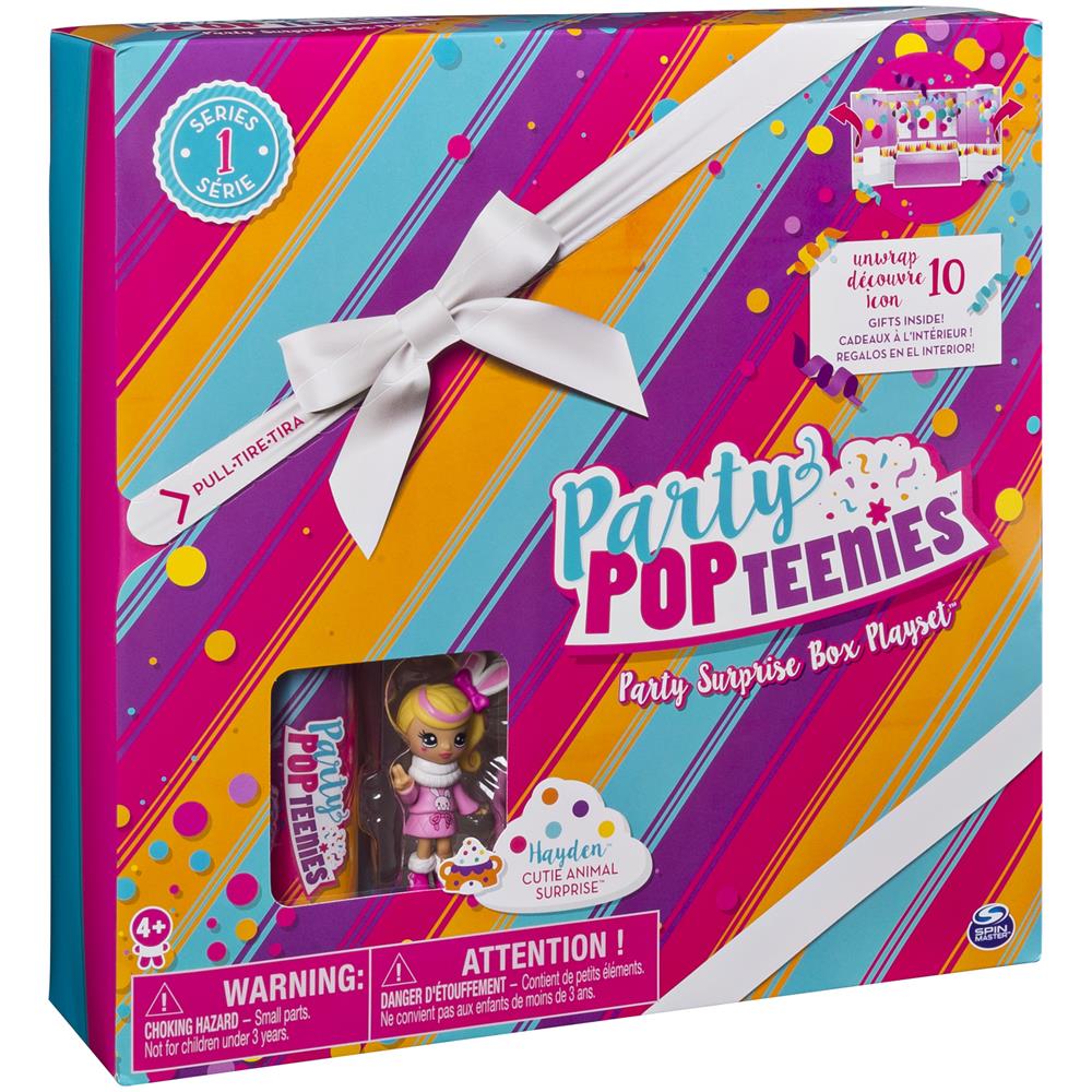 Partito Popteenies- Confezione Regalo con 1 Bambola, 1 mini Tubo Bambolina All'interno, 1 Cucciolo, Capelli 1, 3 Mobiletti, Accessori da partito, Adesivi, 6.044.091 - Foto 2