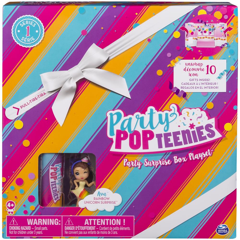 Partito Popteenies- Confezione Regalo con 1 Bambola, 1 mini Tubo Bambolina All'interno, 1 Cucciolo, Capelli 1, 3 Mobiletti, Accessori da partito, Adesivi, 6.044.091 - Foto 1