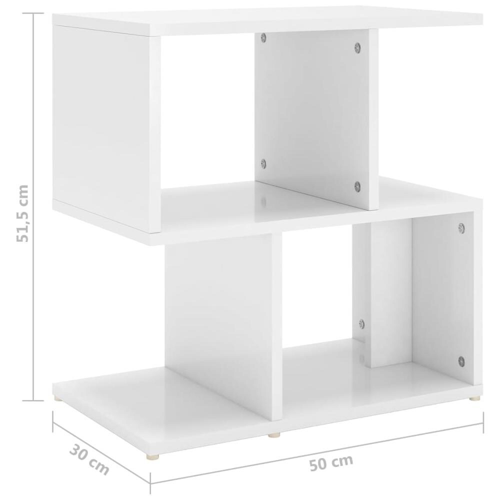 Comodini 2pz Bianco Lucido 50x30x51,5 cm in Legno Multistrato - Foto 9