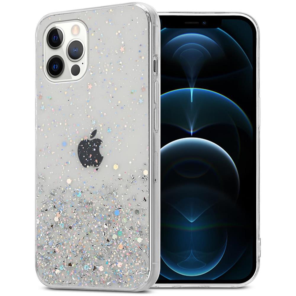 Custodia Compatibile Con Apple Iphone 12 / 12 Pro In Trasparente Con Glitter - Coperchio Protettivo In Silicone Tpu Flessibile Con Glitter Scintillanti - Foto 1