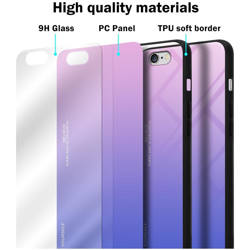 Cadorabo Custodia Compatibile Con Apple Iphone 6 / 6s In Rosa - Blu - Coperchio Protettivo Bicolore In Vetro Temperato E Silicone Tpu - Foto 7