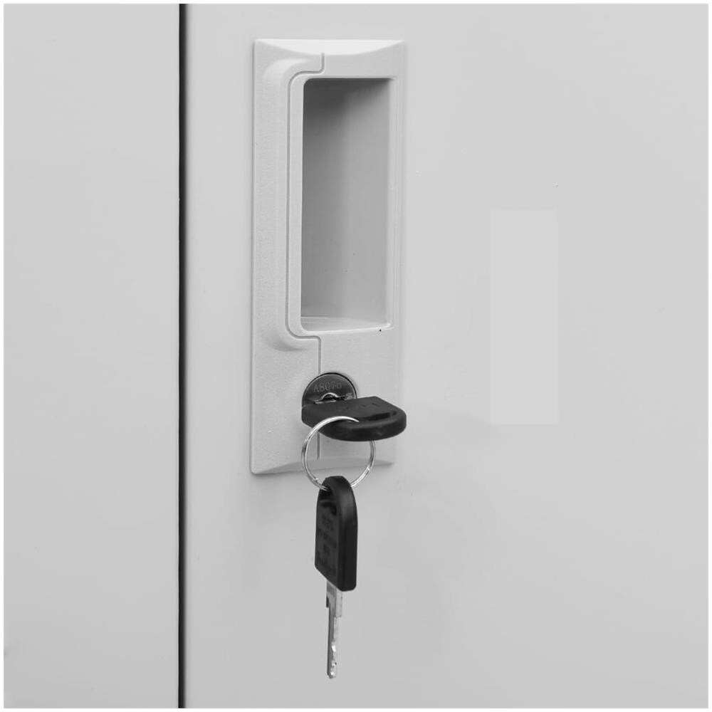 Armadietti Con Chiave 5 Pz Grigio Chiaro 90x45x92,5 Cm Acciaio - Foto 2