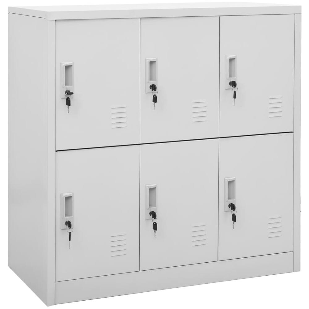 Armadietti Con Chiave 5 Pz Grigio Chiaro 90x45x92,5 Cm Acciaio - Foto 3